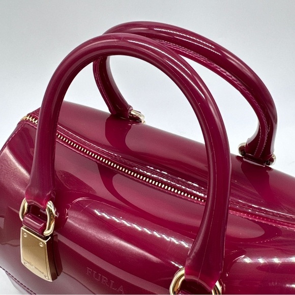 Furla Candy Jelly Satchel Bag – Burgundy, Gold Hardware – New - Picture 7 of 16